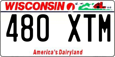 WI license plate 480XTM