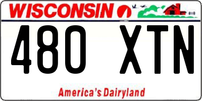 WI license plate 480XTN