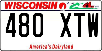 WI license plate 480XTW