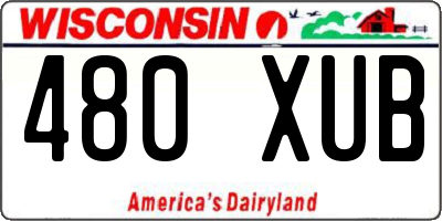 WI license plate 480XUB
