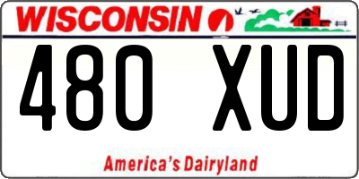 WI license plate 480XUD