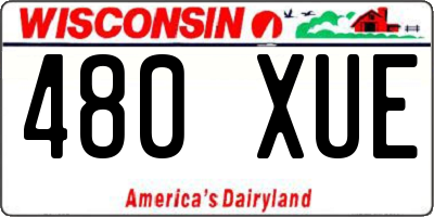 WI license plate 480XUE