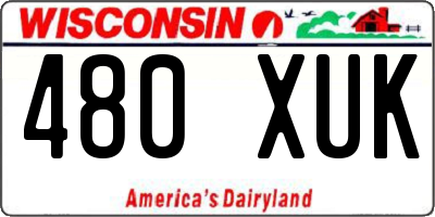WI license plate 480XUK