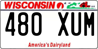 WI license plate 480XUM