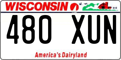 WI license plate 480XUN