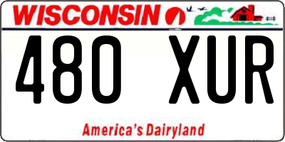 WI license plate 480XUR