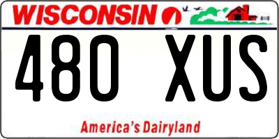 WI license plate 480XUS