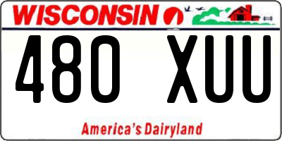 WI license plate 480XUU