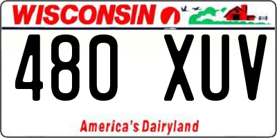 WI license plate 480XUV
