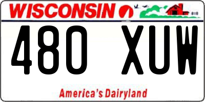 WI license plate 480XUW