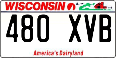 WI license plate 480XVB