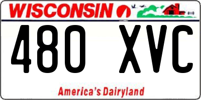 WI license plate 480XVC