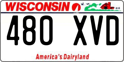 WI license plate 480XVD