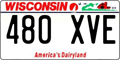 WI license plate 480XVE