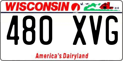 WI license plate 480XVG