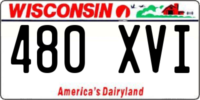 WI license plate 480XVI