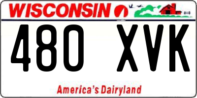 WI license plate 480XVK