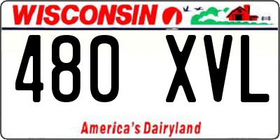 WI license plate 480XVL