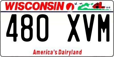 WI license plate 480XVM