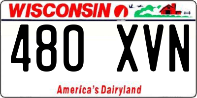 WI license plate 480XVN