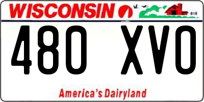 WI license plate 480XVO