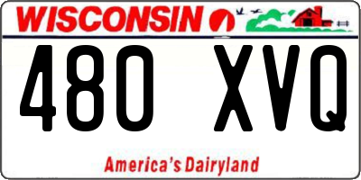 WI license plate 480XVQ