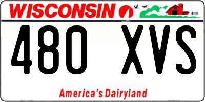 WI license plate 480XVS