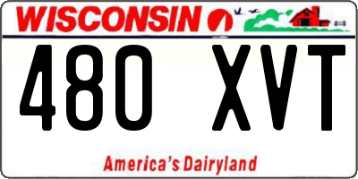 WI license plate 480XVT