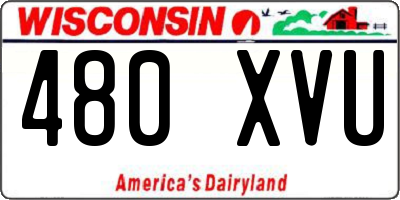 WI license plate 480XVU