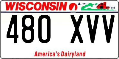 WI license plate 480XVV