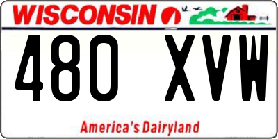 WI license plate 480XVW