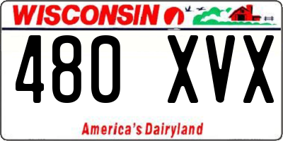 WI license plate 480XVX