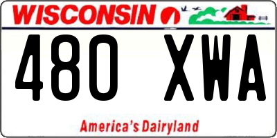WI license plate 480XWA