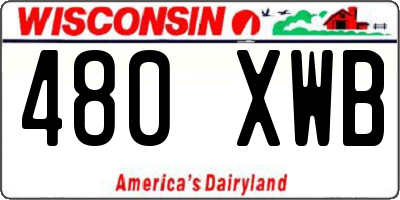 WI license plate 480XWB