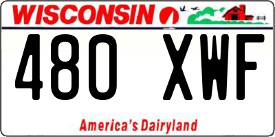WI license plate 480XWF