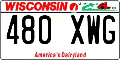 WI license plate 480XWG