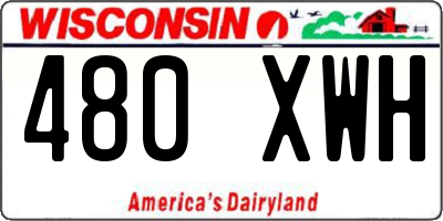 WI license plate 480XWH