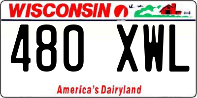 WI license plate 480XWL