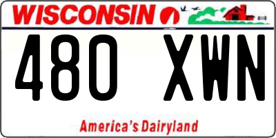 WI license plate 480XWN