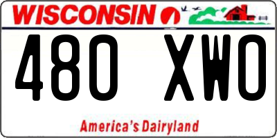 WI license plate 480XWO