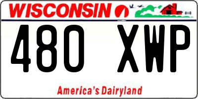 WI license plate 480XWP