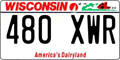 WI license plate 480XWR