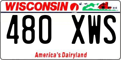 WI license plate 480XWS