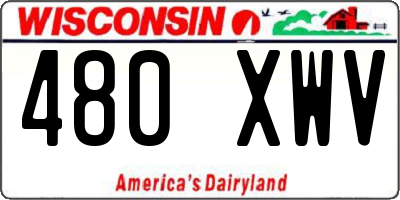 WI license plate 480XWV