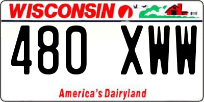 WI license plate 480XWW