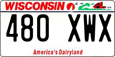 WI license plate 480XWX
