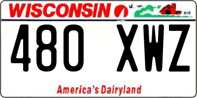 WI license plate 480XWZ