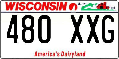 WI license plate 480XXG