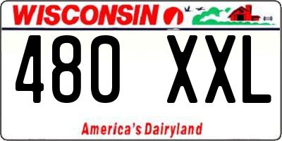 WI license plate 480XXL