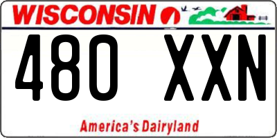 WI license plate 480XXN